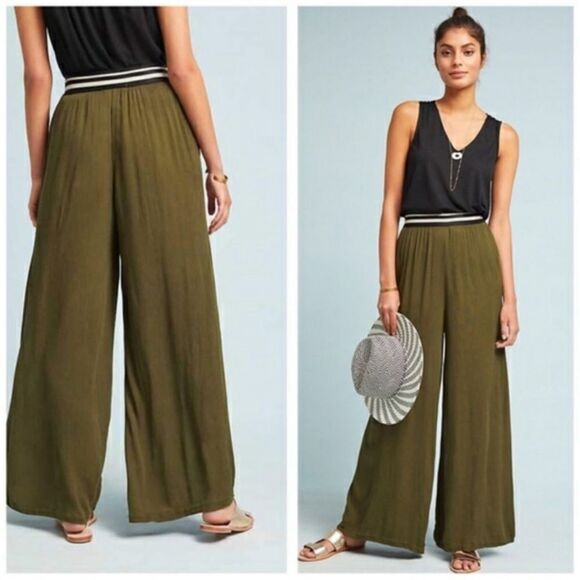Anthropologie Pants - Dolan left coast collection wide leg palazzo pant in green size medium NWT
